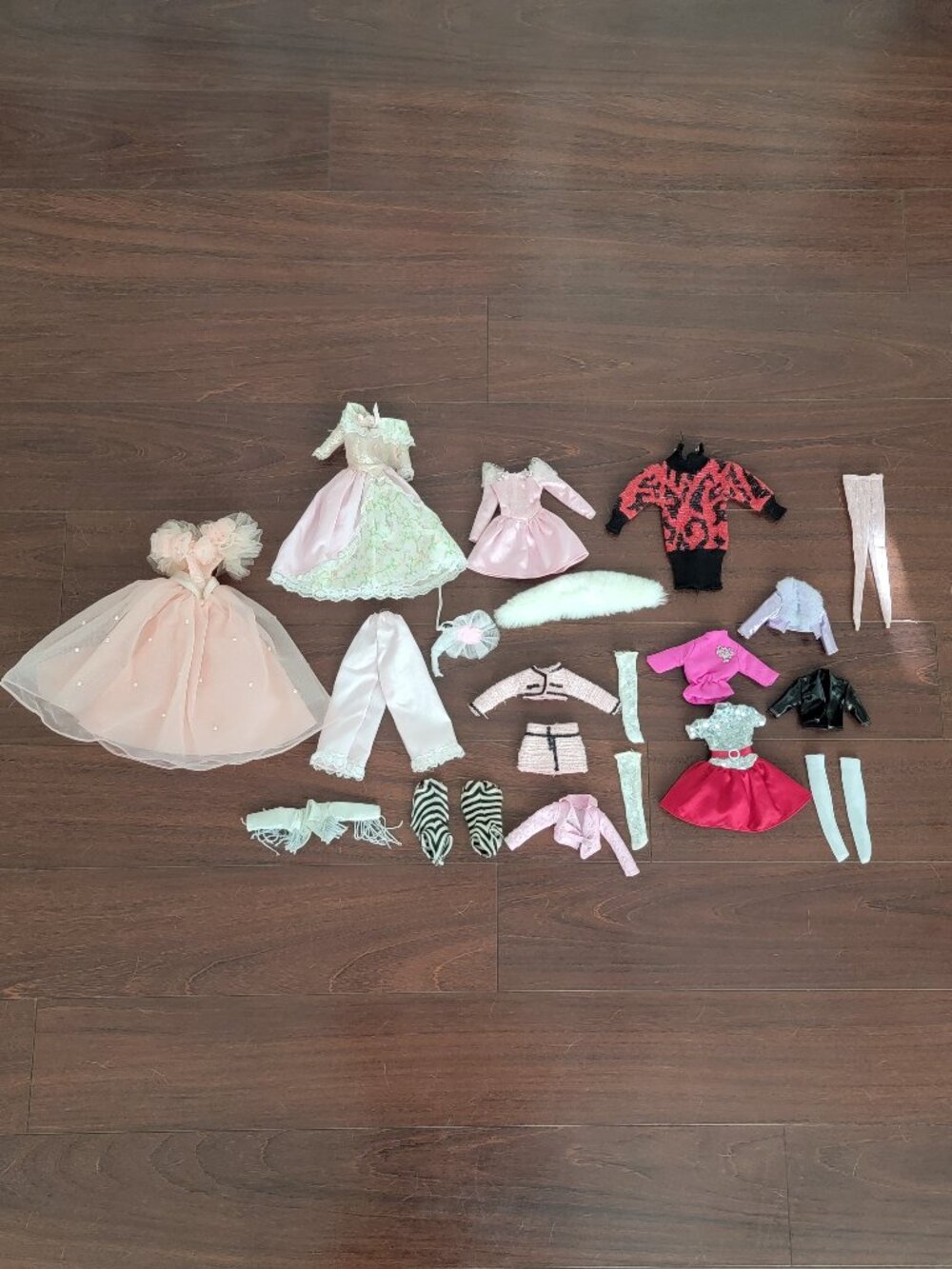 Vintage Barbie Doll Clothes Lot Dresses Outfits Jackets Accessories
